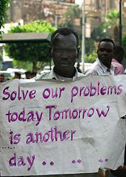 Sudanese refugee protester